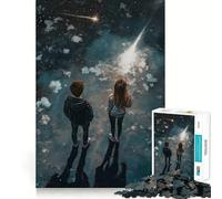 Coppia che osserva le stelle sotto le stelle cadenti - Puzzle da 1000 pezzi per adolescenti - Giocattolo intelligente per momenti di condivisione - Taglio preciso - Pezzo da collezione artistico