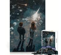 Coppia che osserva le stelle sotto le stelle cadenti - Puzzle da 1000 pezzi per adolescenti - Gioco di sfida per la mente - Attività domestica - Taglio netto - Regalo sincero 38x26cm