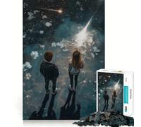 Coppia che osserva le stelle sotto le stelle cadenti - Puzzle da 1000 pezzi per adolescenti - Gioco di sfida per la mente - Attività domestica - Taglio netto - Regalo sincero 38x26cm