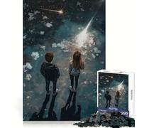 Coppia che osserva le stelle sotto le stelle cadenti - Puzzle da 1000 pezzi per adolescenti - Gioco stimolante per la mente - Relax - Taglio preciso - Opera d'arte da esporre 38x52cm