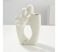 Coppia che si Abbraccia Vaso Scultura Soprammobili in Ceramica,Decorazioni Casa,Moderno Corpo Vasi per Erba Pampa Fiore Tulipano,Vasi Decorativi Interno Moderni,Oggettistica per la Casa