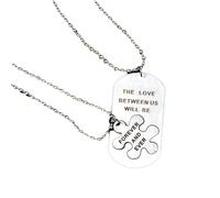 Coppia Collana Set L'amore tra di noi sarà sempre e per sempre San Compleanno