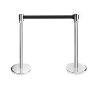 Coppia colonnine distanziali in acciaio cromato con nastro nero 2 m