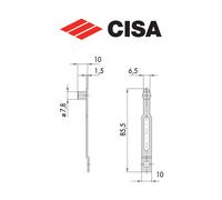 Coppia comandi per prolunghe di chiusura con aste esterne Cisa art. 0644200