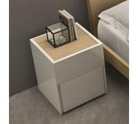 COPPIA COMODINI MODERNI AF-45° L42 H50cm LACCATO LUCIDO CAMERA DA LETTO MODERNA