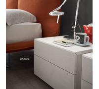 COPPIA COMODINI MODERNI AF-RIO 57 cm NO MANIGLIA CAMERA DA LETTO 2 CASSETTI