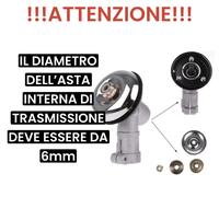 COPPIA CONICA 26mm 10 DENTI PER DECESPUGLIATORE CON ALBERO DI TRASMISSIONE ø6mm