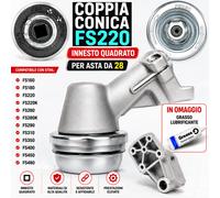 Coppia conica compatibile FS220 per Asta Ø 28mm per decespugliatore + Grasso