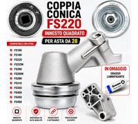 Coppia conica FS220 per Asta Ø 28mm per decespugliatore universale + Grasso