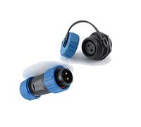 Coppia connettore 2 poli giunzione IP68 da pannello stagno impermeabile 30A SP21 maschio volante e femmina da pannello con tappo di protezione