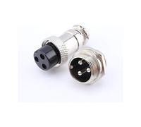 Coppia Connettore 3 Poli Tipo DIN GX16 Schermata Aviazione Femmina Volante con Ghiera e Maschio da Pannello