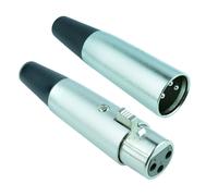 Coppia Connettore Audio XLR 3-Pole Presa + Spina, Connettori Argento
