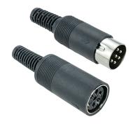 Coppia Connettore DIN 6 Pin Spina + Presa, Switch Electronics, Nero