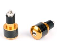 Coppia contrappesi bilancieri per manubrio moto Tondo Ø 17 Nero/Carbonio Giallo