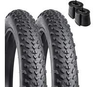 Coppia Copertone Fat Bike Tassellato 20 X 4.0 + Camera D'Aria