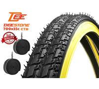 COPPIA COPERTONI + 2 CAMERE 700x35C PER BICI NERO PARA CITY CTB BIKE BICICLETTA