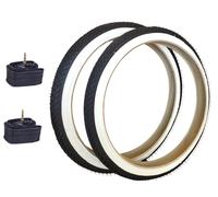 Coppia Copertoni 20 X 1.75 Bianco/Nero + Camere Per Bici 20 Bicicletta Pneumatic
