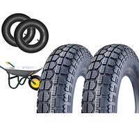 Coppia Copertoni + Camere 3.50-8 Pneumatici Rinforzati 4PR Gomme Ruota Per Carriola