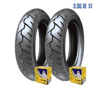 COPPIA COPERTONI + CAMERE MICHELIN S1 3 50 10 VESPA 125 150 200 PX ARCOBALENO