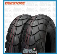 Coppia Copertoni Gomme Pneumatici Ruota DEESTONE 100/90-10 61L PIAGGIO APE 50
