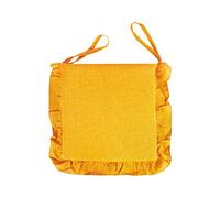 Coppia Coprisedie 2 Cuscini Sedia Balza Laccetti Tinta Unita Melangiato Giallo