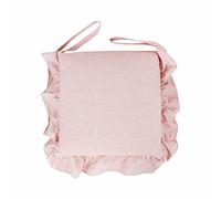 Coppia Coprisedie 2 Cuscini Sedia Balza Laccetti Tinta Unita Melangiato Rosa