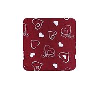 Coppia Coprisedie 2 Cuscini Sedia Fascia Elastica Fantasia Cuore Shabby (Bordeaux)