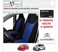 COPPIA COPRISEDILI Anteriori CITROEN C1 Fodere Foderine NERO 38
