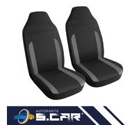 Coppia Coprisedili Anteriori Schienali Per Auto Universali Sportivi Grigi