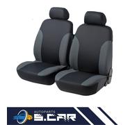Coppia Coprisedili Anteriori Schienali Per Auto Universali Sportivi Grigio 024