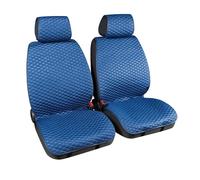 COPPIA COPRISEDILI AUTO ANTERIORI UNIVERSALI AUTO SCHIENALI TESSUTO BLU/GRIGIO