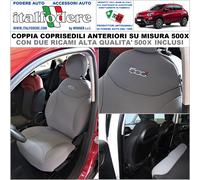 COPPIA COPRISEDILI Fiat 500X SU MISURA Fodere Foderine SOLO ANTERIORI Grigio