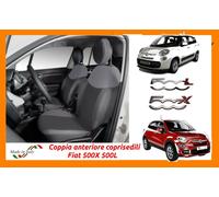 Coppia coprisedili per Fiat 500L 500X L X fodere set misura kit grigio antracite