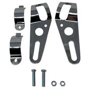 Coppia Cromato Universale Forcella Supporto Supporti Faro Per 36mm A 49mm Forcelle
