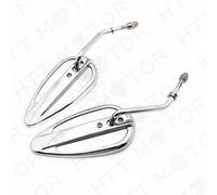 Coppia Cromo Teardrop da Corsa Specchietti Per Harley 1982-2017 Strada Bob Fat