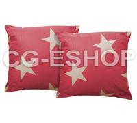 COPPIA CUSCINI ARREDO 45x45 ROSSO CON STELLE con imbottitura