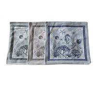 Coppia Cuscini Arredo Ciniglia 100% Cotone Misura cm 50x50 Modello Pesci
