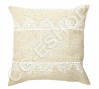 COPPIA CUSCINI ARREDO CUORE RICAMATO shabby cm. 40x40 beige + imbottitura dis 24