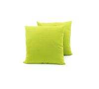 Coppia Cuscini Arredo Imbottiti Tessuto Ottoman In Tinta Unita Colore Verde 29