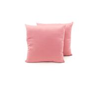 Coppia Cuscini Arredo Imbottiti Tessuto Ottoman In Tinta Unita Rosa Antico 41