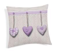 Coppia Cuscini D'arredo Imbottiti Cuori Appesi Cotone 100%