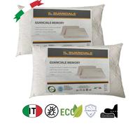 Coppia Cuscino Fiocco Memory Ortopedico Anallergico Dolori Cervicali 42x74 H16cm