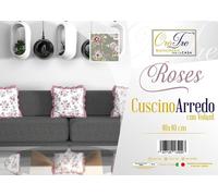 Coppia Cuscino Imbottito Arredo Divano Salotto Stampa Floreale Made In Italy