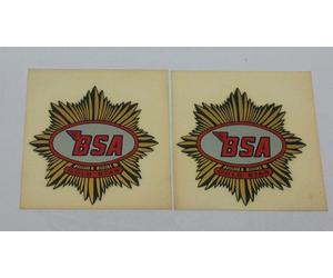 COPPIA DECALCOMANIE A SECCO ADESIVI LOGO SERBATOIO BSA GOLD STAR AD770062