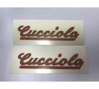 COPPIA DECALCOMANIE A SECCO LOGO DUCATI CUCCIOLO ORO BORDI ROSSI AD880111