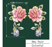 Coppia Decalcomanie Angolari Murali in PVC Fiore Rosa Onlay Parete, Oro Bianco