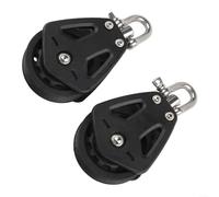 Coppia di 2 bozzelli singoli in nylon resistente con griglia girevole, progettati per applicazioni marine e sartiame per barche a vela, supporta linee con diametro fino a 10 mm e carico 460 kg