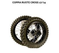 COPPIA DI 2 RUOTE COMPLETE CERCHI SDG Cross 70/100-17 E 90/100-14 Pit Bike 15mm