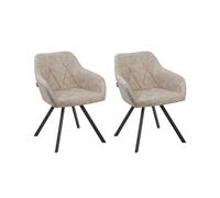 Coppia di 2 sedie in tessuto beige Monee