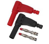 Coppia di 4 mm maschio ad angolo retto isolato 40 x 40 mm 2 x 4 mm coppia di plastica 4 mm lt da usare buon isolamento per l'uso Grazie per la vostra comprensione 2